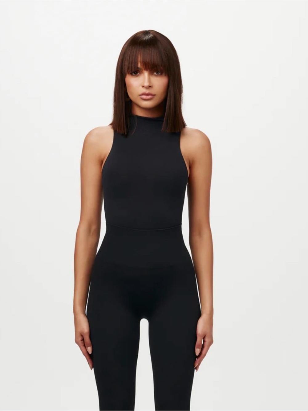 naked wardrobe Black Sleeveless High-Neck Jumpsuit